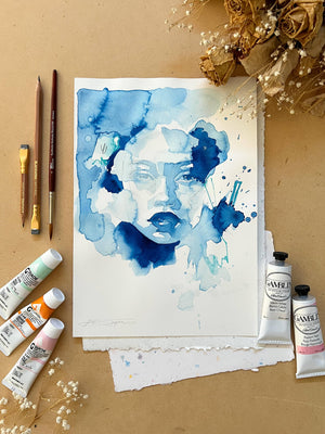 "True Blue" Original On Paper